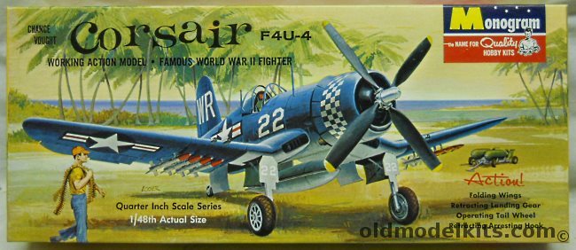 Monogram 1/48 Chance Vought F4U-4 Corsair - US Marines or Navy - Four Star Issue (F4U4), PA82-149 plastic model kit